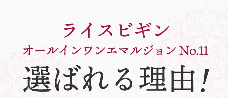 ライスビギンが選ばれる理由