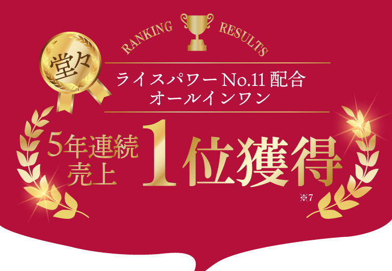 ライスパワーNo.11配合オールインワン5年連続売上1位獲得